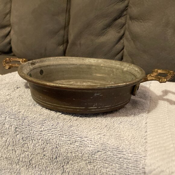 VTG 1930's Copper Escargot/Egg Poacher Pan with Brass Handles-France-6.5" D-GUC - Picture 5 of 9